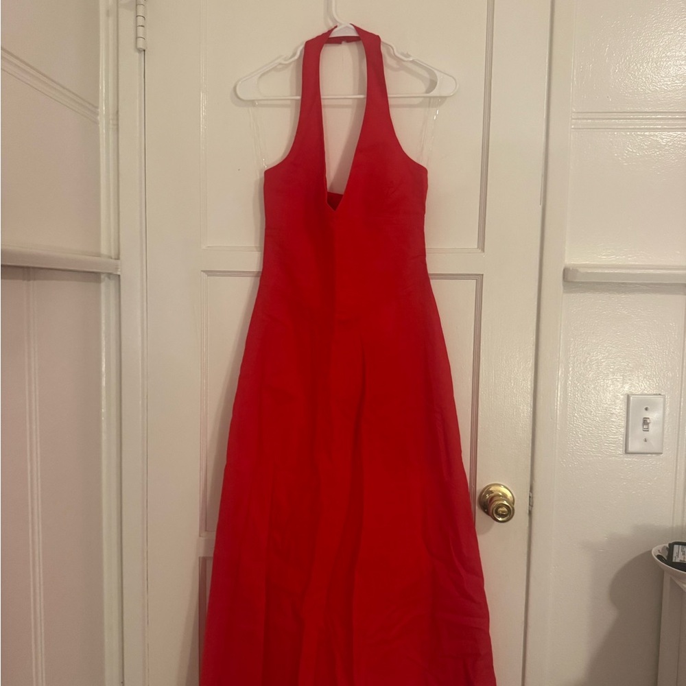 Peppermayo Vibrant Red Backless Dress